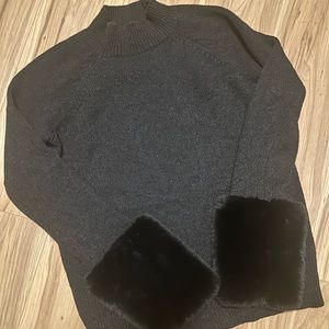 Boden size small fur cuffed sweater